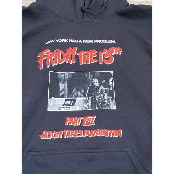 Friday The 13th Part 8: Jason Takes Manhattan Black Hoodie *Men's Size: Large - Picture 4 of 7